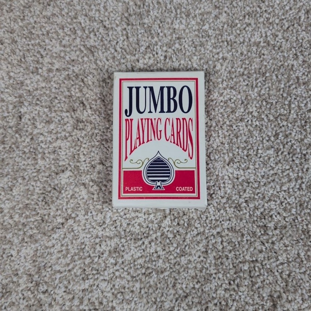 Jumbo Playing Cards Plastic Coated Deck Full Complete Poker Game Night - Picture 2 of 4